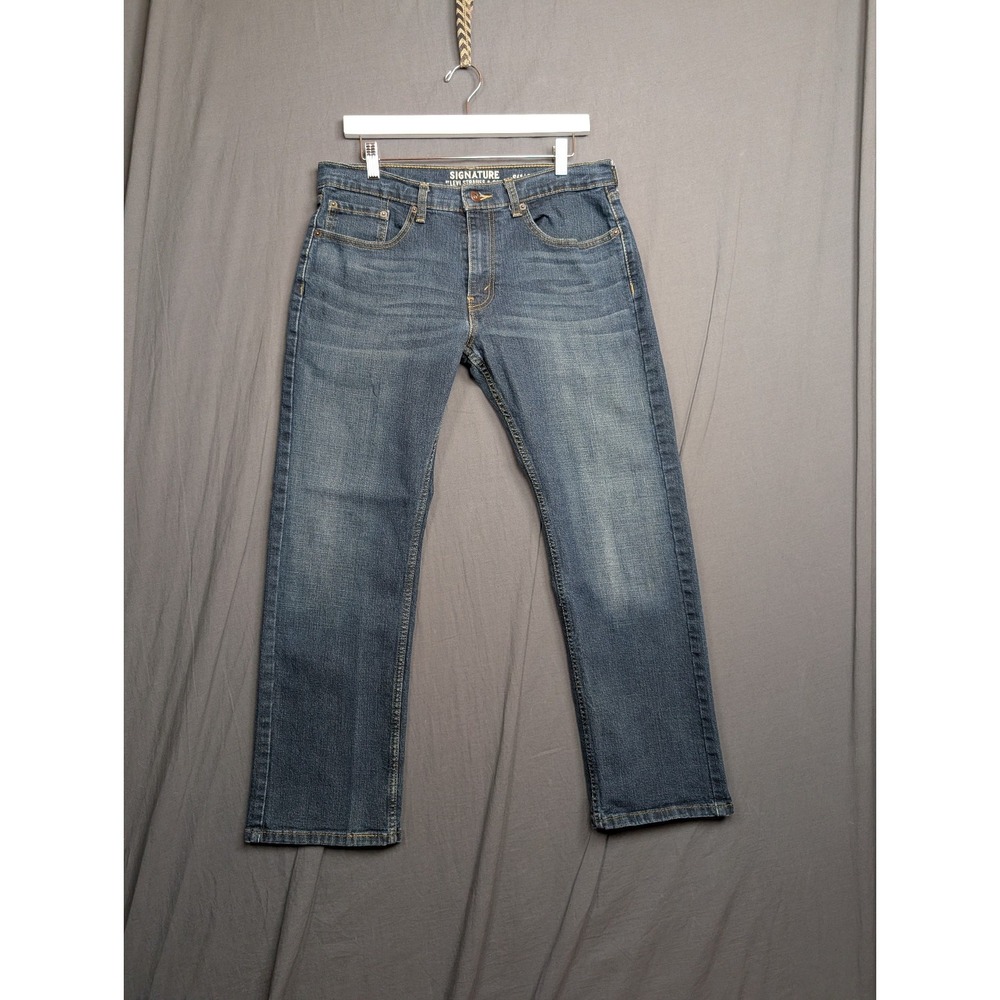 Signature by Levi's Strauss S61 Relaxed Dark Wash‎ Straight Leg Jean Men's 33x30